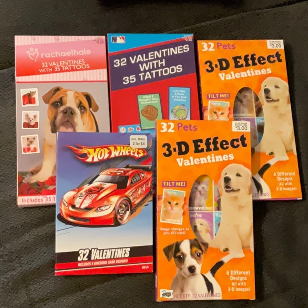 Valentine's Day Card Set with Tattoos and 3D Effects